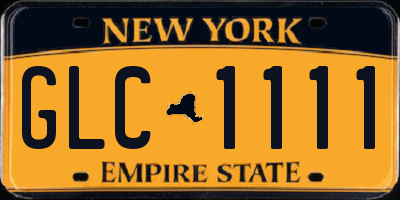 NY license plate GLC1111