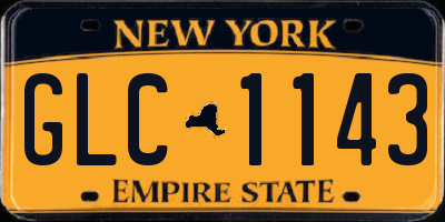 NY license plate GLC1143