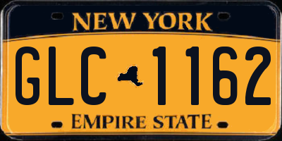 NY license plate GLC1162