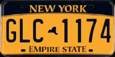 NY license plate GLC1174
