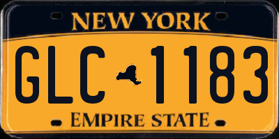 NY license plate GLC1183
