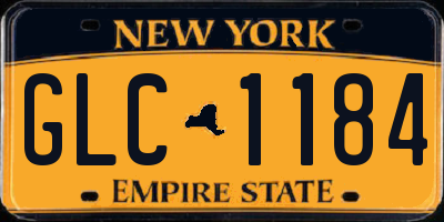 NY license plate GLC1184