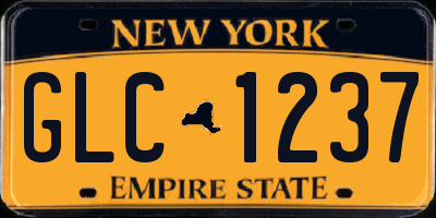 NY license plate GLC1237