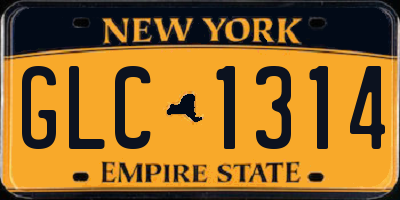 NY license plate GLC1314