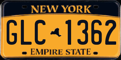 NY license plate GLC1362