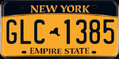 NY license plate GLC1385
