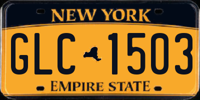 NY license plate GLC1503