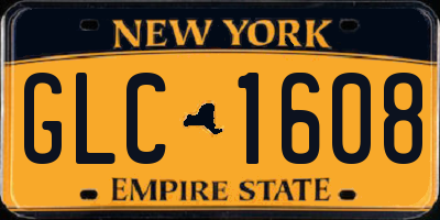 NY license plate GLC1608