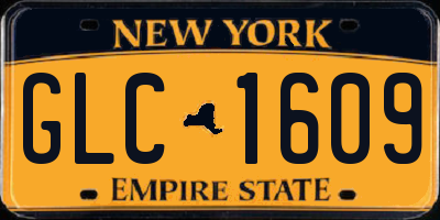 NY license plate GLC1609
