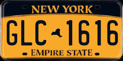 NY license plate GLC1616