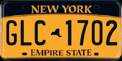NY license plate GLC1702