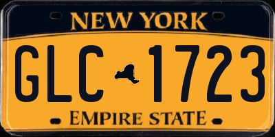 NY license plate GLC1723