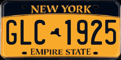 NY license plate GLC1925