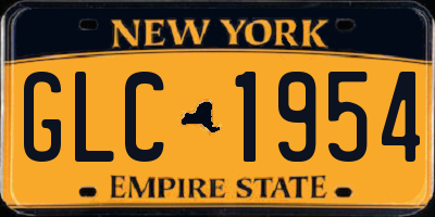 NY license plate GLC1954