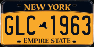 NY license plate GLC1963