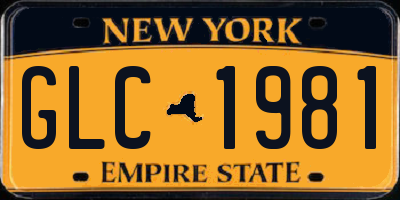 NY license plate GLC1981
