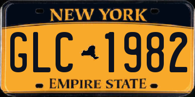 NY license plate GLC1982