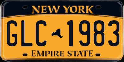 NY license plate GLC1983