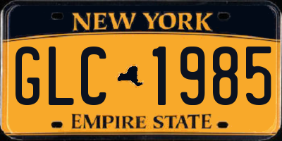NY license plate GLC1985