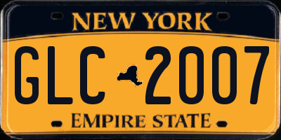 NY license plate GLC2007