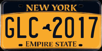 NY license plate GLC2017