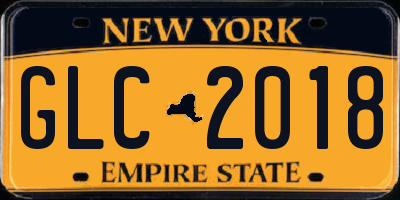 NY license plate GLC2018