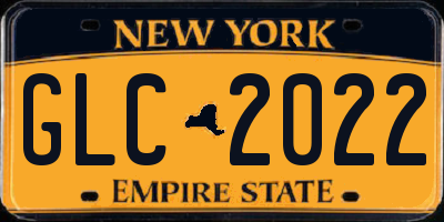 NY license plate GLC2022