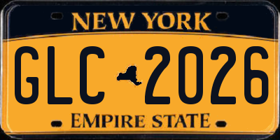 NY license plate GLC2026