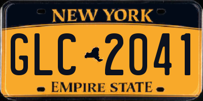 NY license plate GLC2041