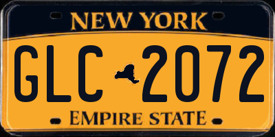 NY license plate GLC2072