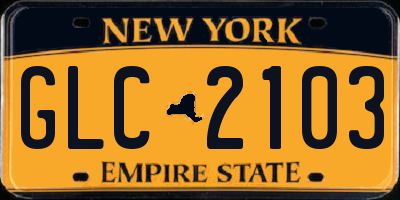 NY license plate GLC2103