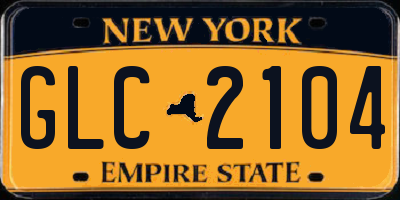 NY license plate GLC2104