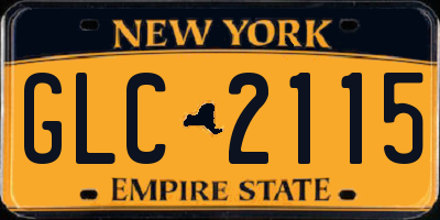 NY license plate GLC2115