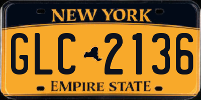 NY license plate GLC2136