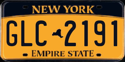 NY license plate GLC2191