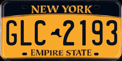 NY license plate GLC2193