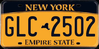 NY license plate GLC2502