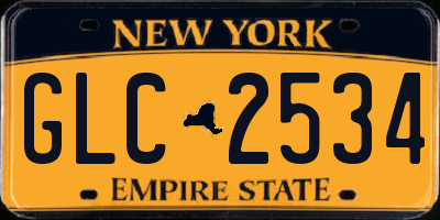 NY license plate GLC2534