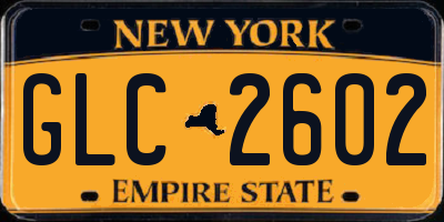 NY license plate GLC2602
