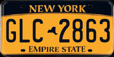 NY license plate GLC2863