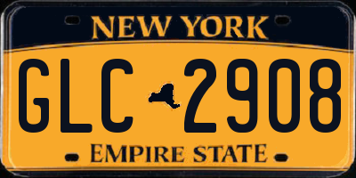 NY license plate GLC2908