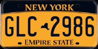 NY license plate GLC2986
