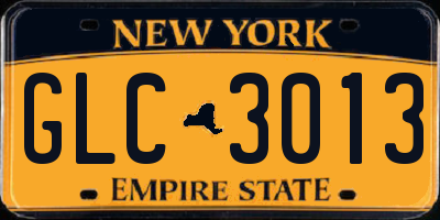 NY license plate GLC3013