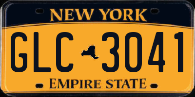 NY license plate GLC3041