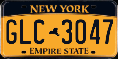 NY license plate GLC3047