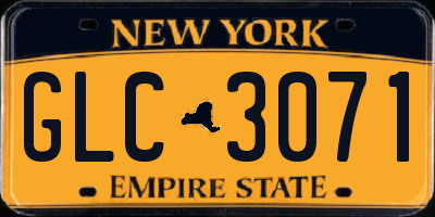 NY license plate GLC3071