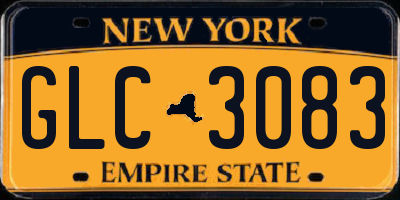 NY license plate GLC3083