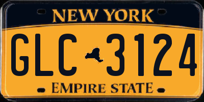 NY license plate GLC3124