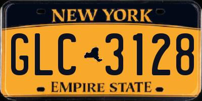 NY license plate GLC3128