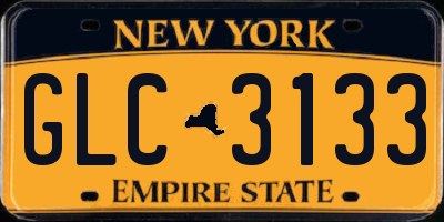 NY license plate GLC3133